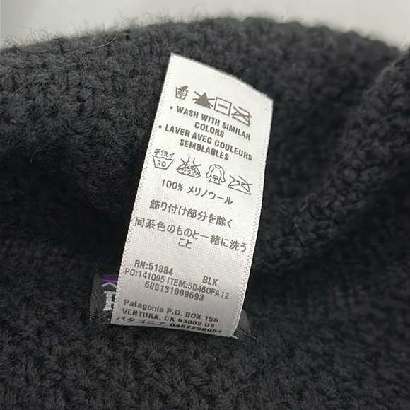 Patagonia Womens Sweater size Medium Black Knit Merino Wool Button Cardigan - Picture 7 of 10
